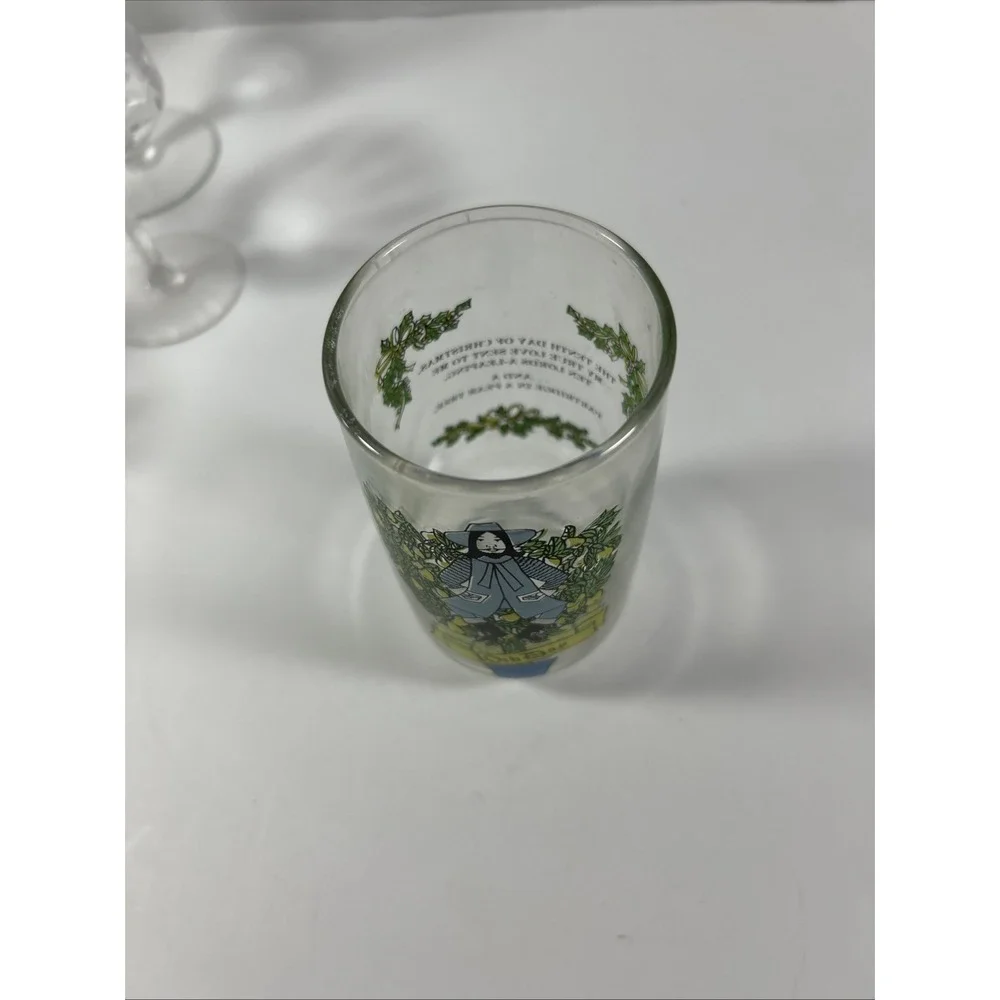 Vintage 12 Days Of Christmas 10th Day Water Glass‎